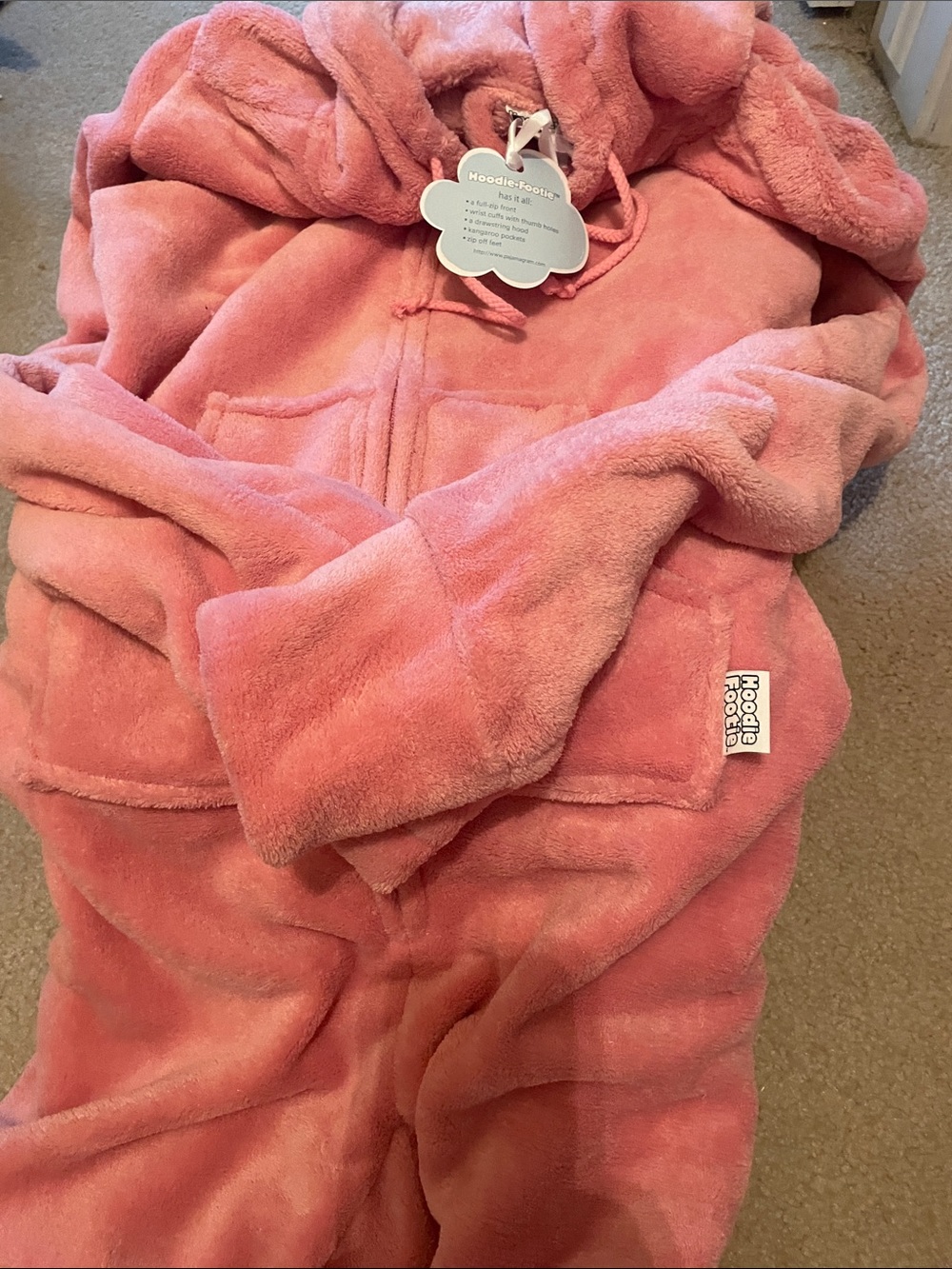 PInk adult onsie hoodie Footie - nwt